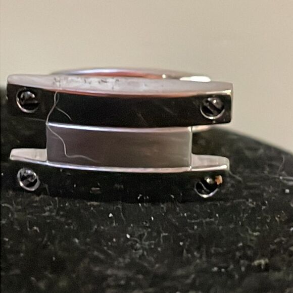 Vintage-1930s-1” x 1” engravable rectangular polished stainless steel cuff links - Picture 5 of 15